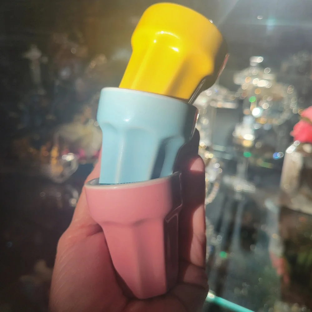 IKEA Pastel Cups Shot Glass Small Vase ~ DUKTIG Line ~ Pink Blue Yellow *Flaw